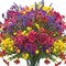 20Pcs UV Resistant Artificial Flowers Outdoor, Realistic Faux Greenery Shrubs with Rust-Proof Stems - Waterproof Fade-Proof Hanging Plants for Garden, Porch, Patio, Cemetery Decor (All-Season Durable)